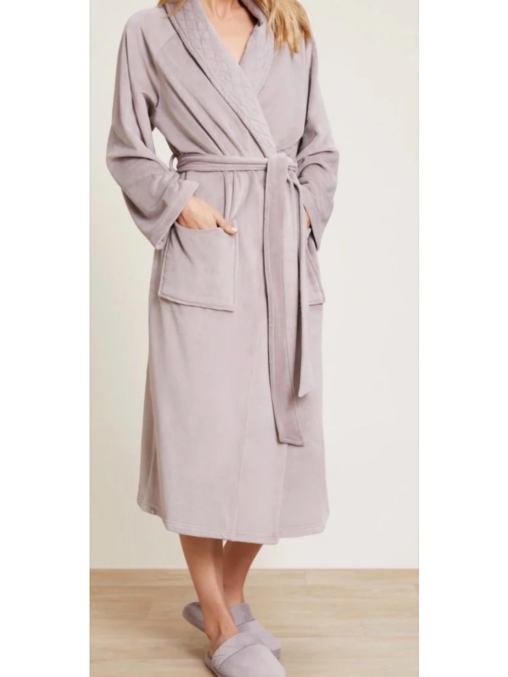 Barefoot Dreams LuxeChic Velour Robe Pink Faded Rose NWT size Small